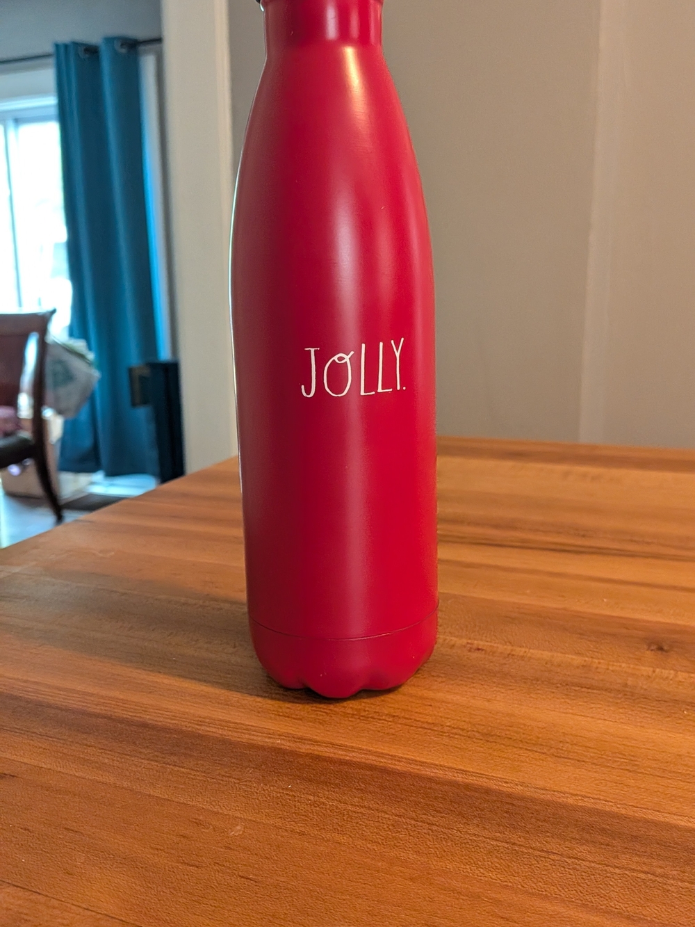 Rae Dunn JOLLY Red Stainless Steel Water Bottle Christmas Holiday